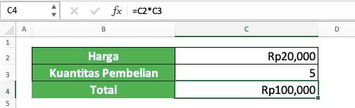 Cara Mengalikan di Excel Beserta Berbagai Rumus dan Fungsinya - Screenshot Contoh Perkalian Angka di Excel