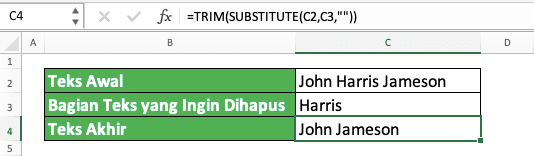 Cara Pengurangan di Excel Beserta Berbagai Rumus dan Fungsinya - Screenshot Contoh Rumus Pengurangan Teks di Excel