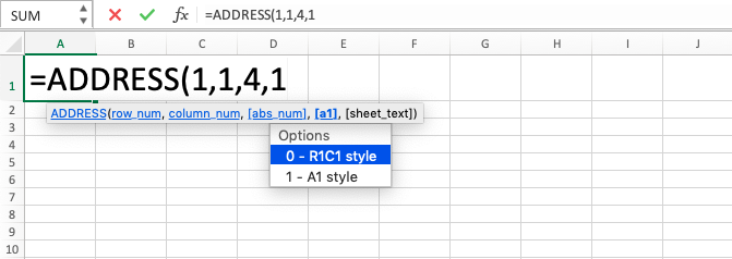 Fungsi ADDRESS Pada Excel - Screenshot Langkah 6