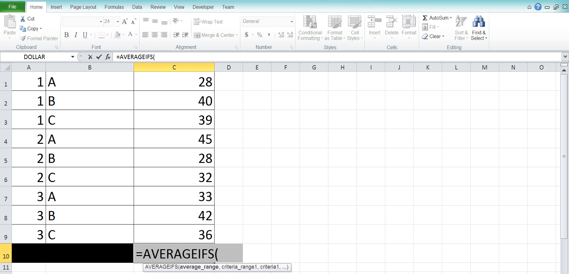 Cara Menggunakan Rumus AVERAGEIFS di Excel: Fungsi, Contoh, dan Langkah Penulisan - Screenshot Langkah 2