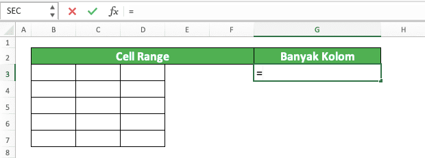 Cara Menggunakan Rumus COLUMNS Excel: Fungsi, Contoh, dan Langkah Penulisan - Screenshot Langkah 1