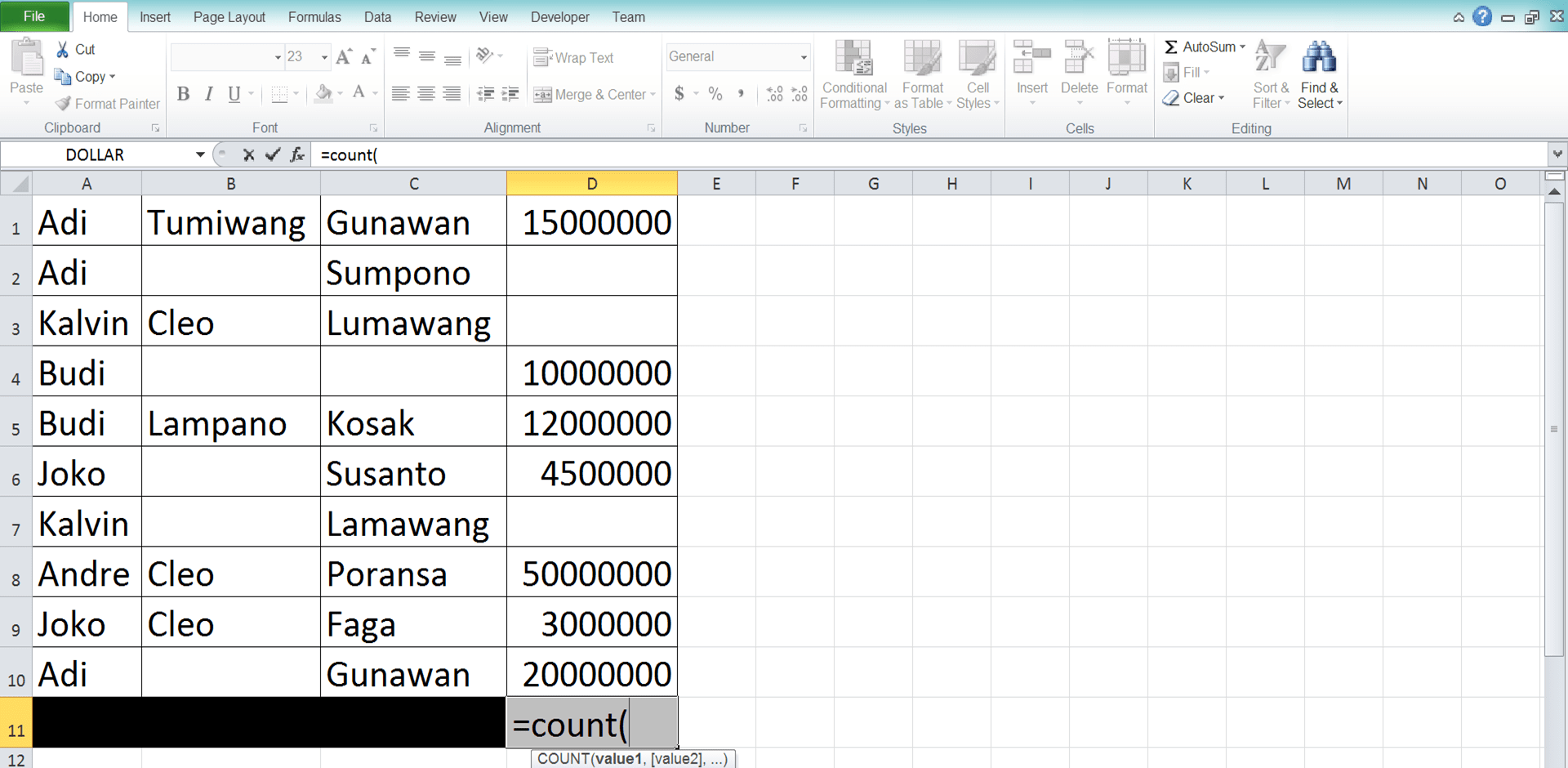 Fungsi/Rumus COUNT: Kegunaan, Contoh, dan Cara Menggunakan - Screenshot Langkah 2