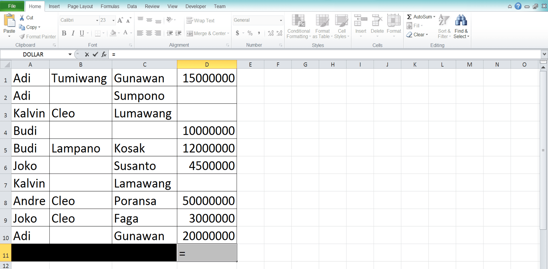 Cara Menggunakan Rumus COUNTBLANK Excel: Fungsi, Contoh, dan Langkah Penulisan - Screenshot Langkah 1