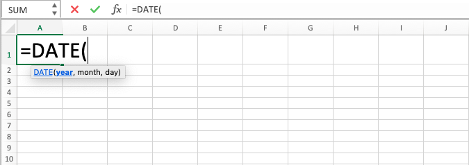 Fungsi DATE Pada Excel - Screenshot Langkah 2