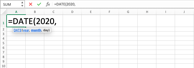 Fungsi DATE Pada Excel - Screenshot Langkah 3