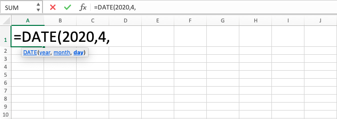 Fungsi DATE Pada Excel - Screenshot Langkah 4