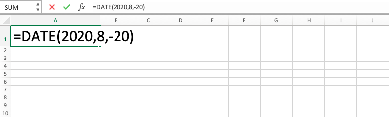Fungsi DATE Pada Excel - Screenshot Catatan Tambahan 3-1-1