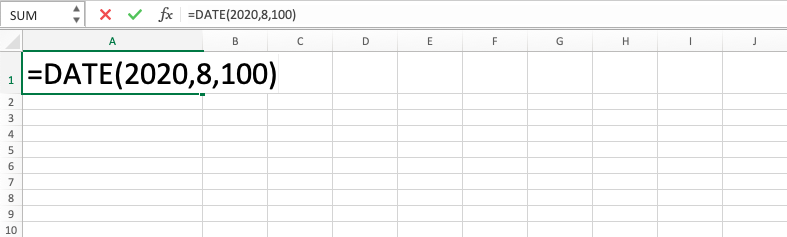 Fungsi DATE Pada Excel - Screenshot Catatan Tambahan 3-2-1
