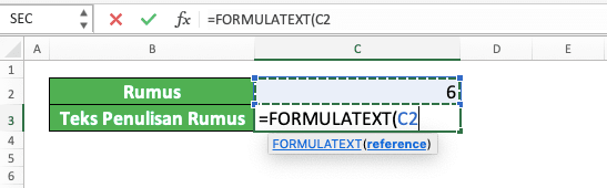 Cara Menggunakan Rumus FORMULATEXT Excel: Fungsi, Contoh, dan Langkah Penulisan - Screenshot Langkah 3