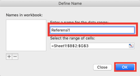 Rumus HLOOKUP di Excel: Fungsi, Contoh, dan Cara Menggunakannya - Screenshot Contoh Penamaan Tabel Referensi