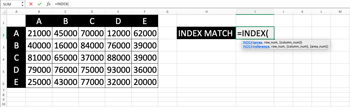 Cara Menggunakan INDEX MATCH di Excel: Fungsi, Contoh, dan Langkah Penulisan - Screenshot Langkah 2