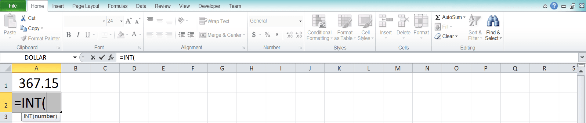 Cara Menggunakan Rumus INT pada Excel: Fungsi, Contoh, dan Langkah Penulisan - Screenshot Langkah 2