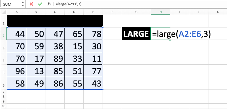 Rumus LARGE di Excel - Screenshot Langkah 5