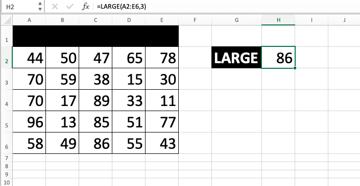 Rumus LARGE di Excel - Screenshot Langkah 7