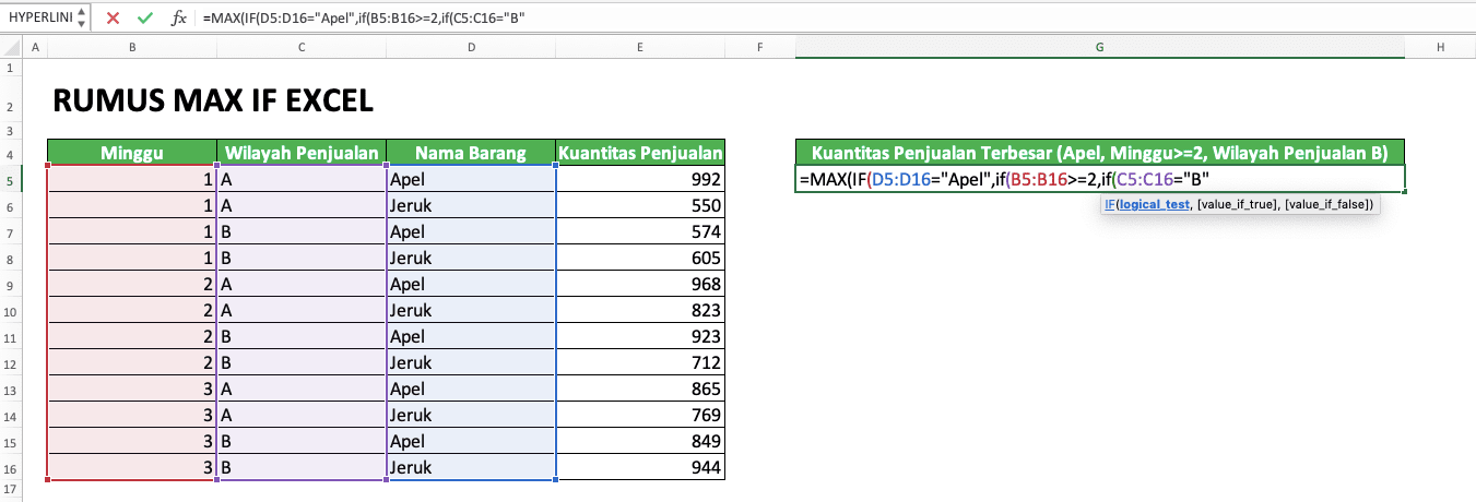 Cara Menggunakan Rumus MAX IF Excel: Kegunaan, Contoh, dan Penulisan - Screenshot Langkah 6-1