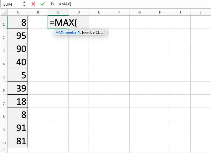 Fungsi MAX - Screenshot Langkah 2