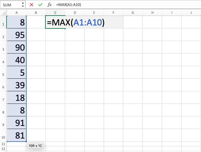Fungsi MAX - Screenshot Langkah 4