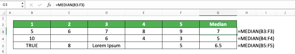 Cara Menggunakan Rumus MEDIAN Excel: Fungsi, Contoh, dan Langkah Penulisan - Screenshot Contoh Implementasi MEDIAN