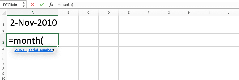 Cara Menggunakan Rumus MONTH Excel: Fungsi, Contoh, dan Langkah Penulisan - Screenshot Langkah 2