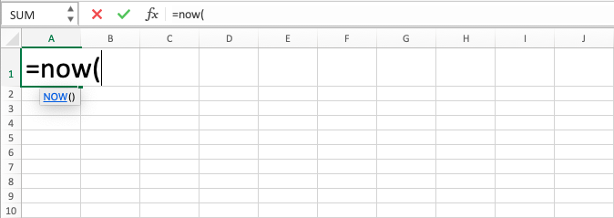 Fungsi NOW Pada Excel - Screenshot Langkah 2