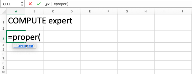 Fungsi PROPER Excel - Screenshot Langkah 2