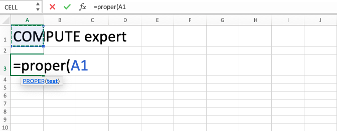 Fungsi PROPER Excel - Screenshot Langkah 3