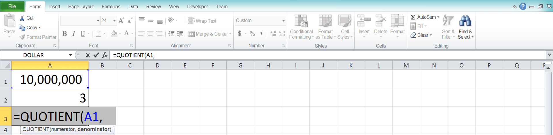 Cara Menggunakan Rumus QUOTIENT Excel: Fungsi, Contoh, dan Langkah Penulisan - Screenshot Langkah 3