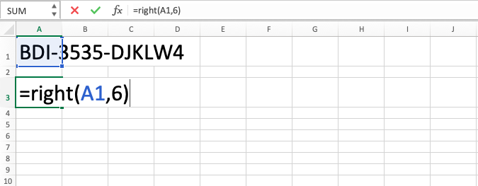 Rumus RIGHT Excel - Screenshot Langkah 5