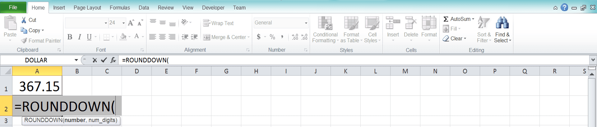 Rumus Excel ROUNDDOWN: Fungsi, Contoh, dan Cara Menggunakannya - Screenshot Langkah 2