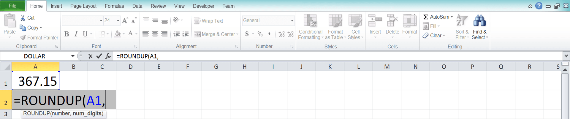 Rumus ROUNDUP Excel: Fungsi, Contoh, dan Cara Menggunakannya - Screenshot Langkah 3
