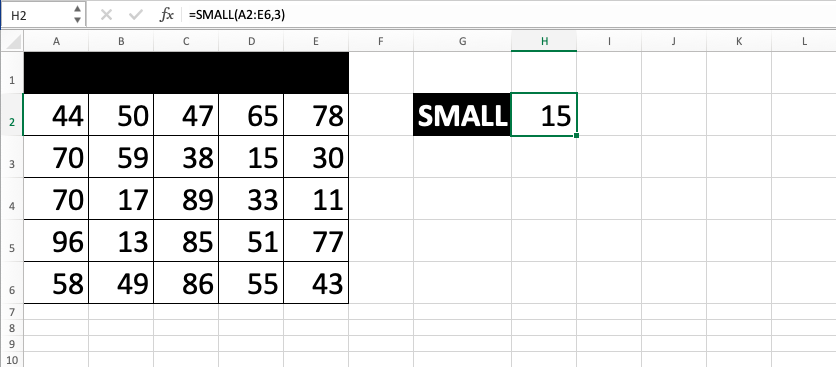 Rumus SMALL Excel - Screenshot Langkah 7
