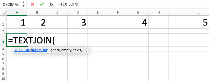 Rumus TEXTJOIN Excel - Screenshot Langkah 2