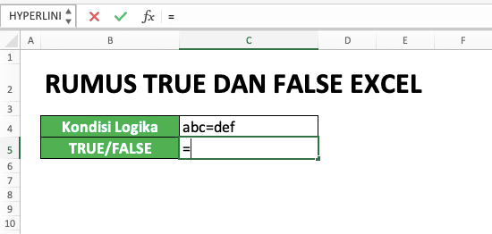 Cara Menggunakan Rumus TRUE dan FALSE Excel: Fungsi, Contoh, dan Penulisan - Screenshot Langkah 2-1