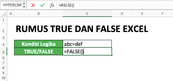 Cara Menggunakan Rumus TRUE dan FALSE Excel: Fungsi, Contoh, dan Penulisan - Screenshot Langkah 2-3