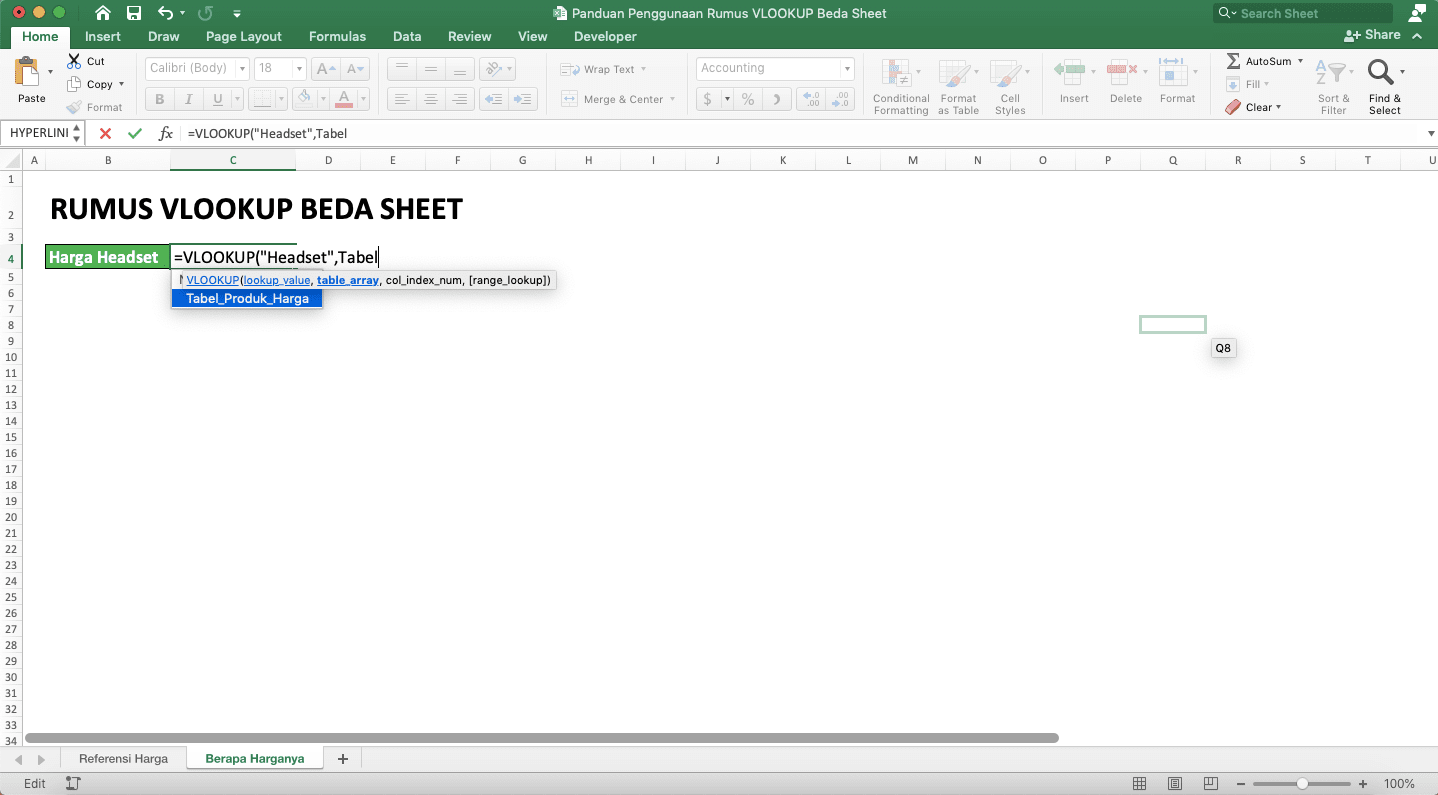 Panduan Penggunaan Rumus VLOOKUP Beda Sheet - Screenshot Usulan Excel Untuk Nama Cell Range