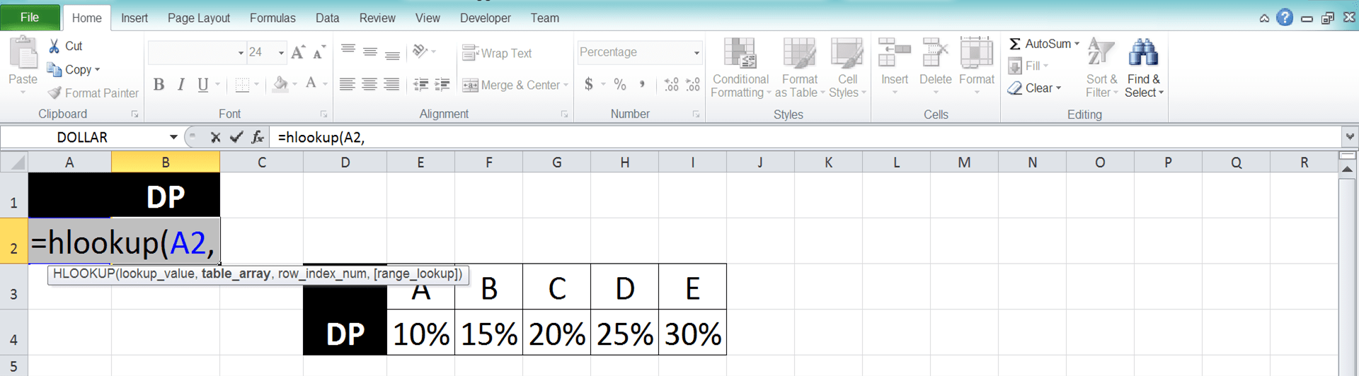 Cara Menggunakan Rumus VLOOKUP dan HLOOKUP di Excel: Fungsi, Contoh, dan Penggunaannya - Screenshot Langkah HLOOKUP 3
