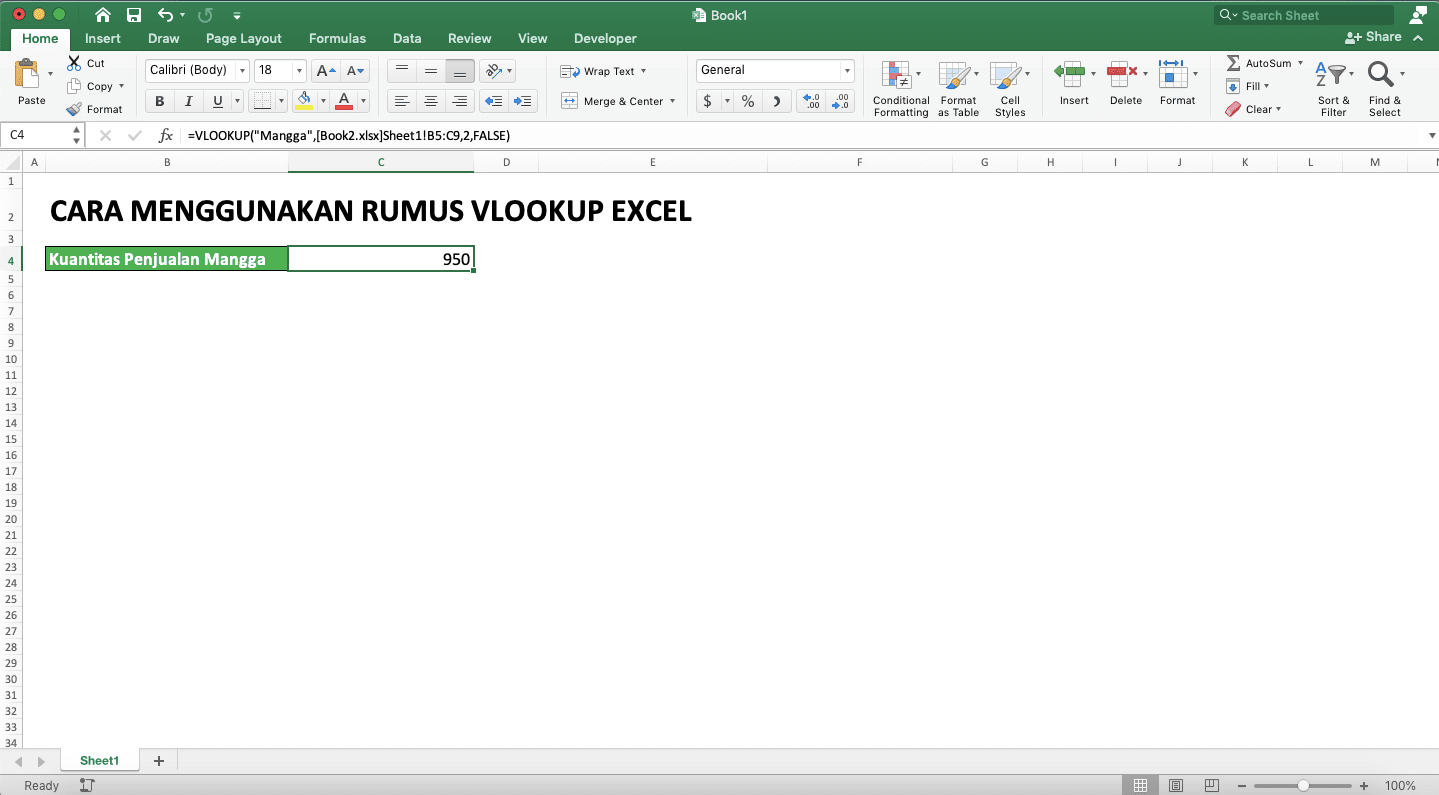 Rumus VLOOKUP Excel: Fungsi, Contoh, dan Cara Menggunakan - Screenshot Contoh VLOOKUP Tabel Referensi Berbeda File 2