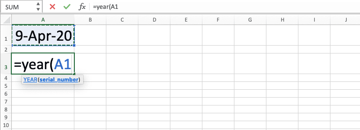 Cara Menggunakan Rumus YEAR Excel: Fungsi, Contoh, dan Langkah Penulisan - Screenshot Langkah 3