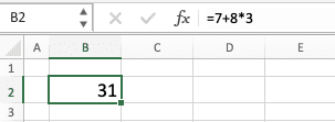 Cara Menghitung di Excel - Screenshot Contoh Hasil Penulisan Rumus Perhitungan Excel Tanpa Tanda Kurung