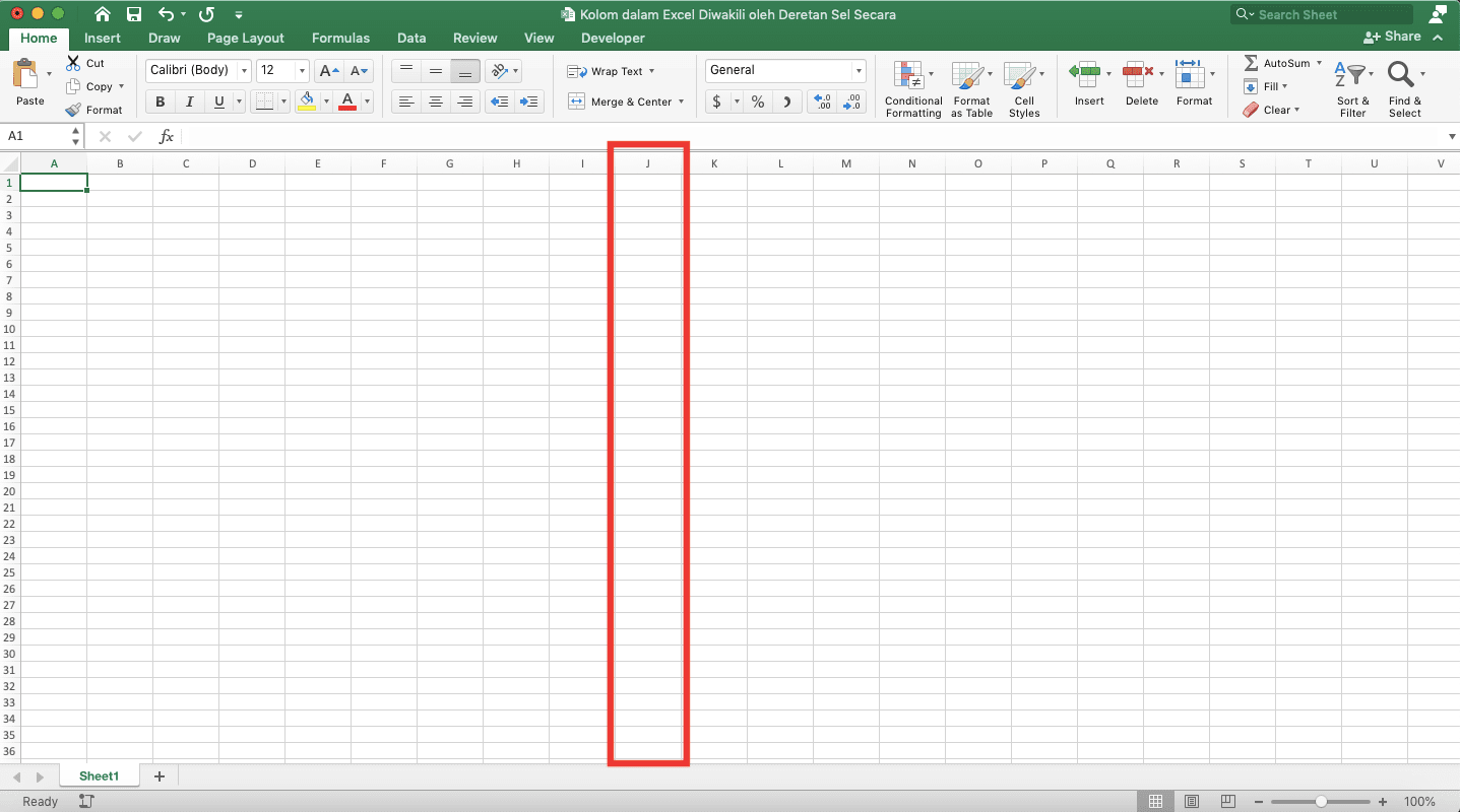 Kolom dalam Excel Diwakili oleh Deretan Sel Secara … - Screenshot Contoh Kolom