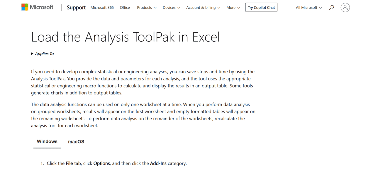 7 Add-In Excel Terbaik untuk Akuntansi di 2026 - Screenshot Analysis ToolPak