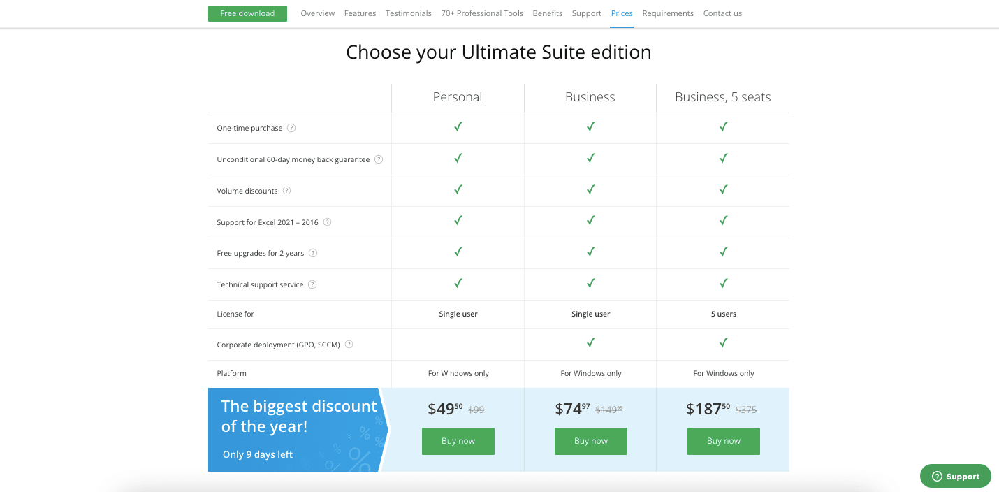 12 Add-In Excel Terbaik di 2025 - Screenshot Harga Ablebits