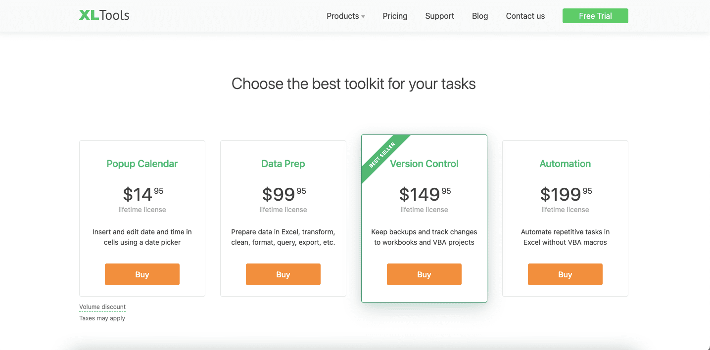 12 Add-In Excel Terbaik di 2025 - Screenshot Harga XLTools