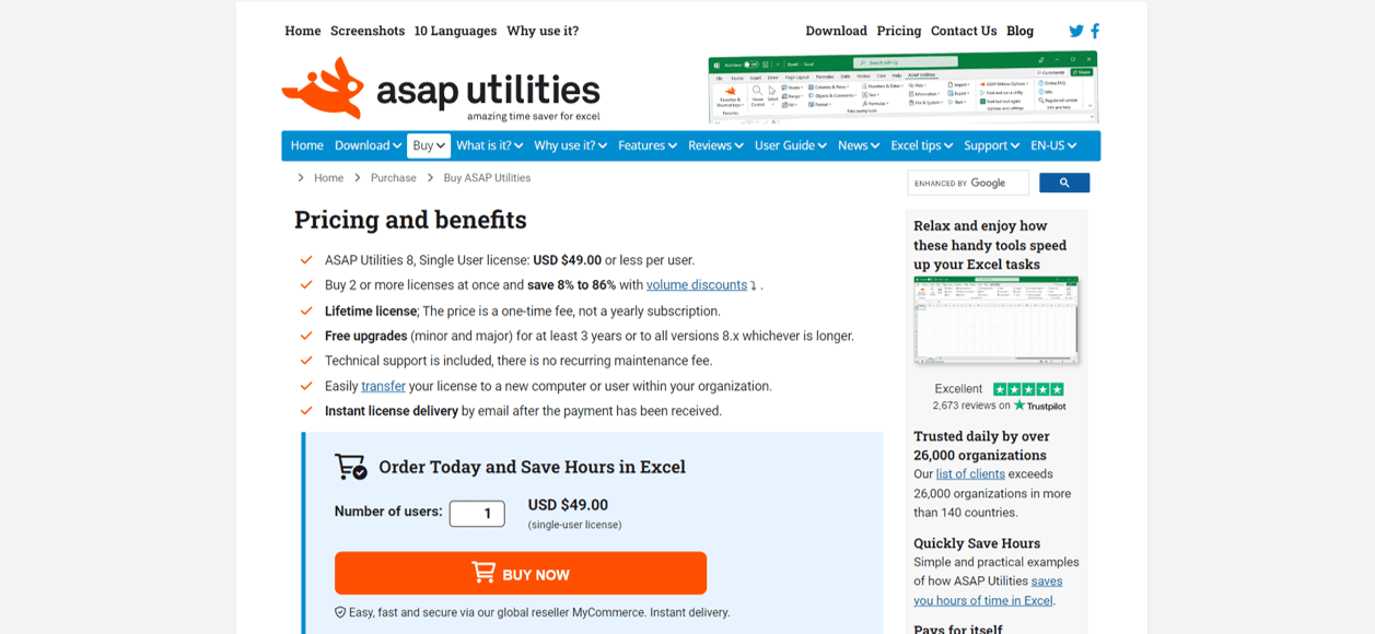 5 Alternatif Kutools for Excel Terbaik di 2025 - Screenshot Harga ASAP Utilities