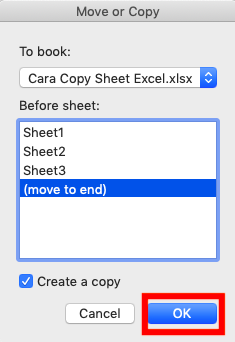 Cara Copy Sheet Excel - Screenshot Langkah 1-6
