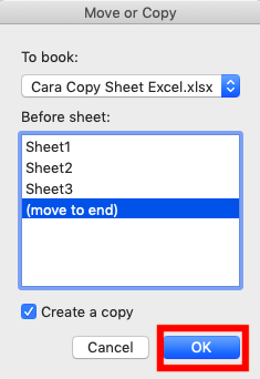 Cara Copy Sheet Excel - Screenshot Langkah 2-5