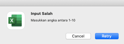 Data Validation di Excel: Fungsi dan Cara Menggunakannya - Screenshot Contoh Pesan Dialog Box Error Alert Jenis Stop