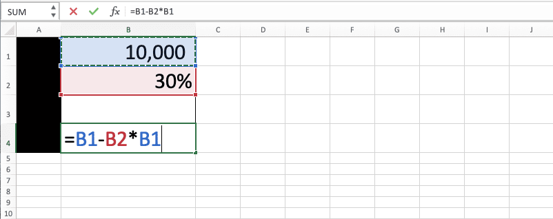 Cara Menghitung Diskon di Excel: Penulisan Rumus dan Contoh - Screenshot Langkah 1-4