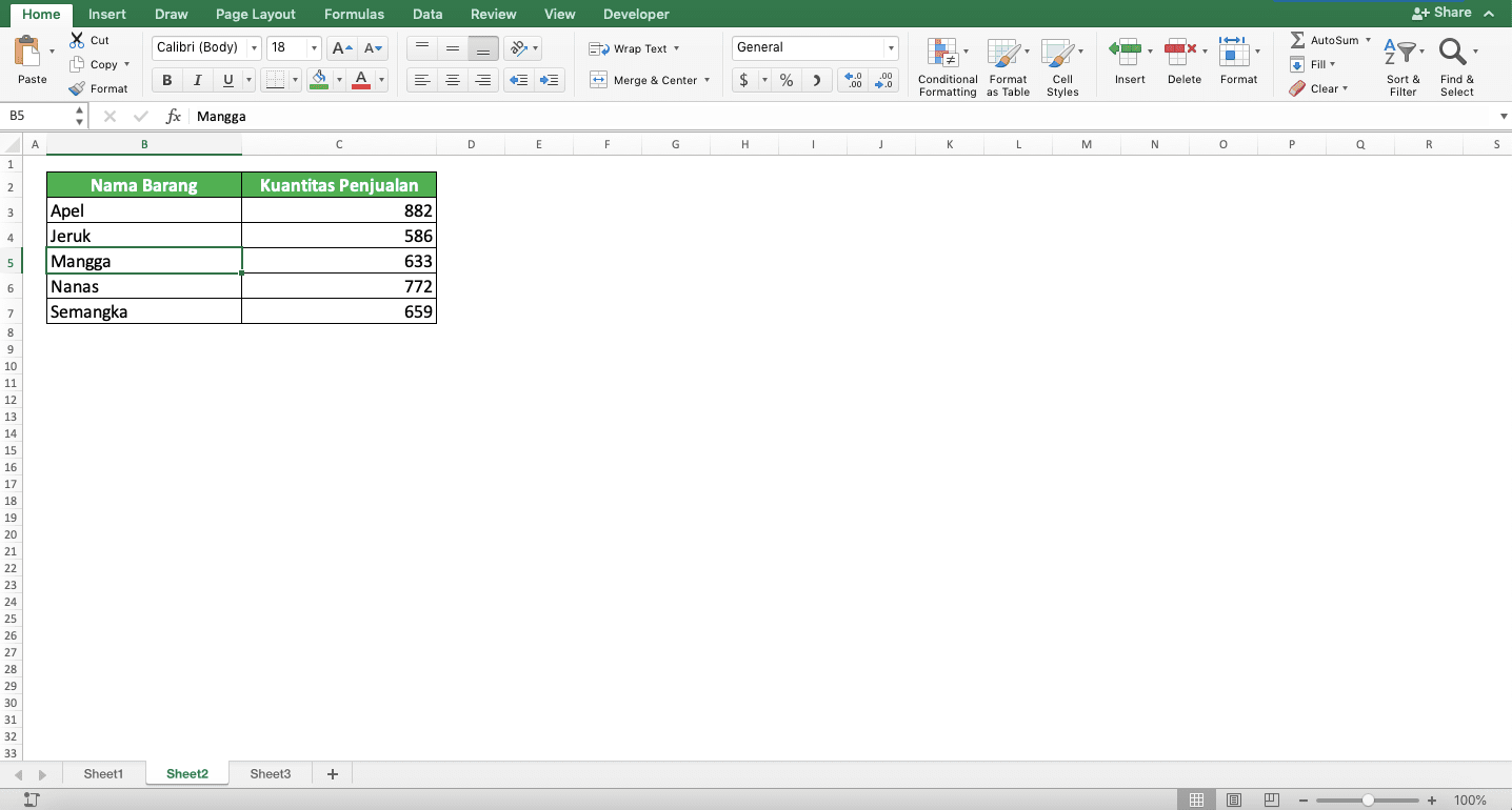 Cara Menggunakan dan Fungsi F4 Pada Excel - Screenshot Langkah 3-3