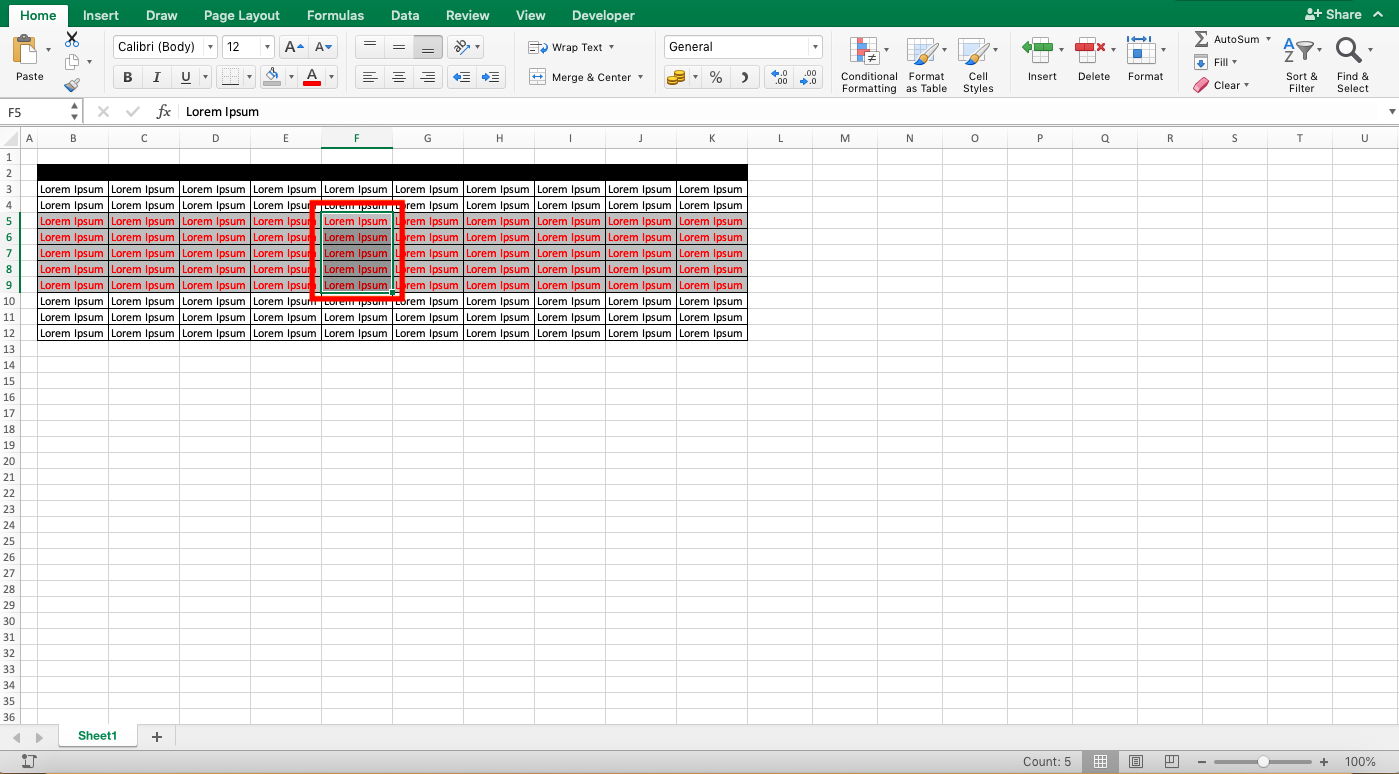 Cara Menghapus Baris di Excel - Screenshot Langkah 3-1